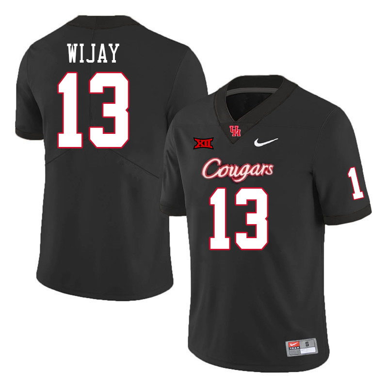 Men #13 Indiana Wijay Houston Cougars College Football Jerseys Stitched Sale-Black